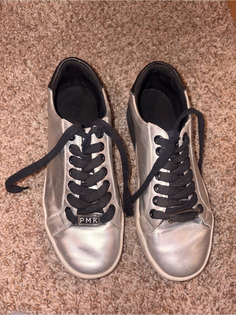 PMK Metallic Silver Women’s Low-Top Sneakers